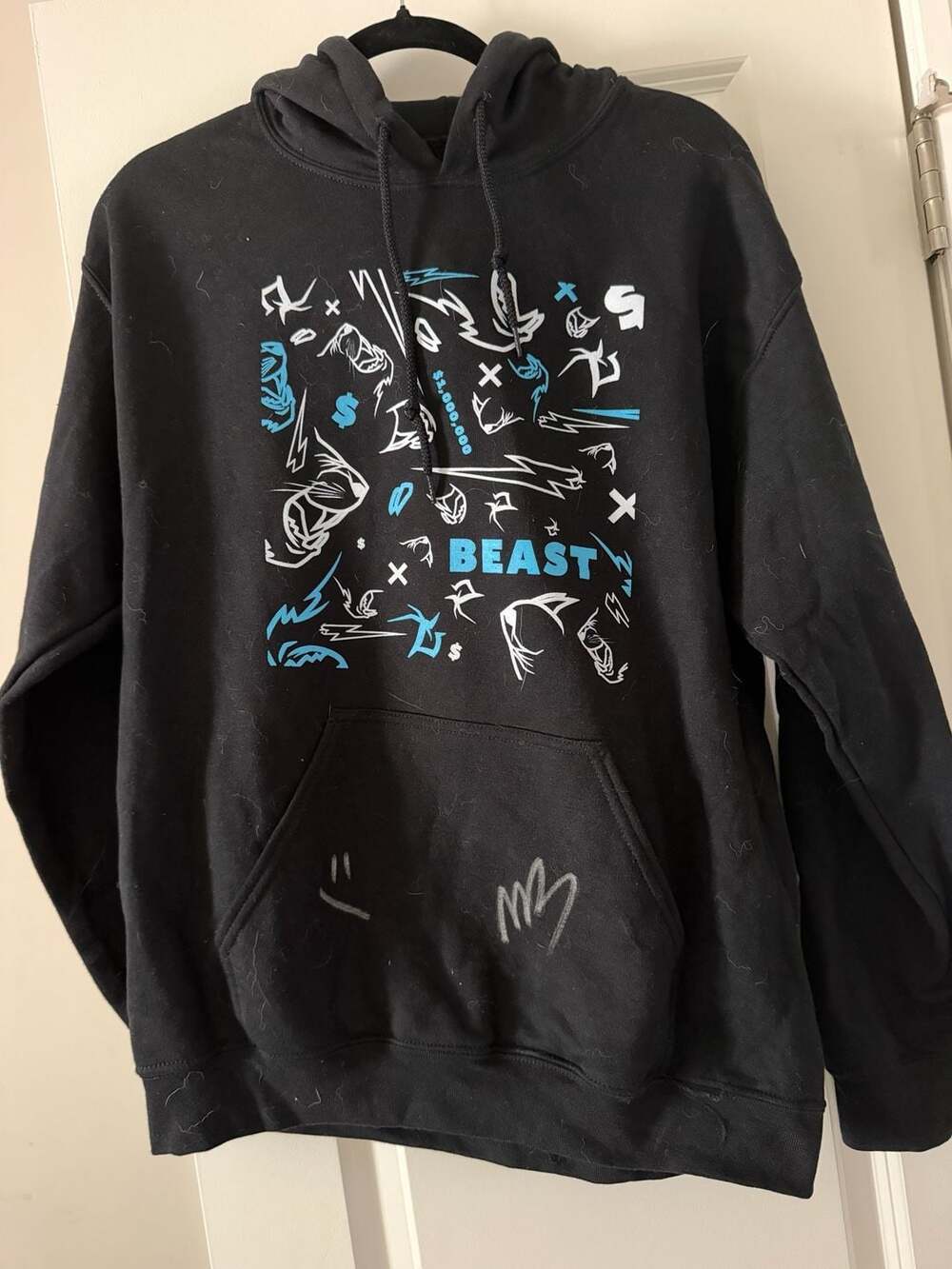 MrBeast Limited Edition Hand Signed 24 Hour Livestream Black Hoodie Size M